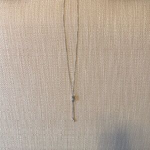 Silver and diamond slide lariat necklace
